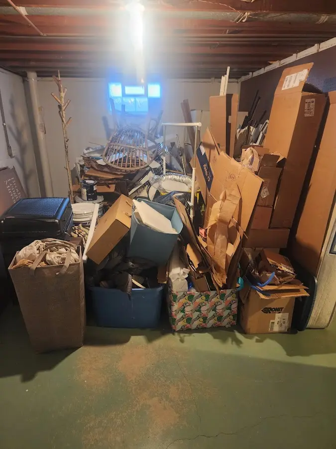 Roll-off dumpster container at job site for 4 Yard Dumpster Rental in Lawrence Park